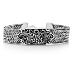 Intricate Textile Weave in 15mm width Lois Hill Scroll Toggle Closure 925 Sterling Silver [SHORTDESCRIPTION] Elegant Oxidized Finish Cuff Bracelet For Formal Occasions, Elegant Etched Sterling Silver Bracelet For Formal Occasions, Elegant Sterling Silver Etched Bracelet For Formal Occasions, Adjustable Luxury Bracelets With Intricate Design, Luxury Adjustable Bracelets With Intricate Design, Luxury Oxidized Sterling Silver Bracelet For Formal Occasions, Elegant Adjustable Sterling Silver Bracelet With Oxidized Finish, Lois Hill Jewelry, Weave Bracelet