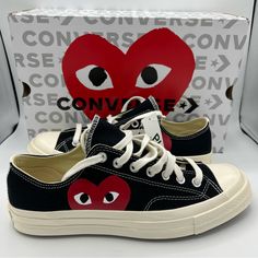 Nwb Converse Chuck Taylor All-Star 70s Ox Comme Des Garcons Play Black Sneakers - 150206c Men’s Size: 9 Women’s Size: 11 Why Like It, When You Can Own It!?! All Items Come From A Smoke & Pet Free Home! Retro Black Custom Sneakers With Gum Sole, Black Retro Custom Sneakers With Gum Sole, Retro Black Sneakers With Graphic Print, Black Retro Sneakers With Graphic Print, Black Low-top Custom Sneakers With Graphic Print, Black Custom Low-top Sneakers With Graphic Print, Retro Black Custom Sneakers With Rubber Sole, Black Retro Custom Sneakers With Rubber Sole, Retro Black Lace-up Custom Sneakers