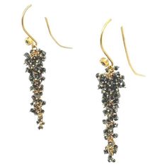 22k Black Diamond Bead Drop Earrings Length: 2″ 2mm Black Diamonds 11 CTW Beaded Drop Earrings, Black Diamonds, Black Diamond, Jewelry Earrings, Diamonds, Drop Earrings, Beads, Black