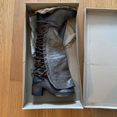 Free Bird Leather Boots Size 7 Color Coal Grey. Brand New, Worn Once, Too Small For Me Now. Beautiful Knee High Leather Boots Scary Boots, Shifting Closet, Freebird By Steven, Free Bird, High Leather Boots, Knee High Leather Boots, Grey Color, Me Now, Shoes Heels Boots