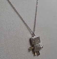 Tiny Robot Necklace Movable Joint Stainless Steel Pendant Charm Retro Punk Uniqu | eBay Cute Nickel-free Metal Charm Necklace, Cute Nickel-free Metal Charm Necklaces, Cute Metal Pendant Charm Necklace, Cute Metal Charm Necklace Nickel Free, Punk Necklace With Lobster Clasp As Gift, Punk Metal Jewelry For Gifts, Adjustable Punk Style Necklace For Gift, Punk Style Jewelry With Adjustable Chain For Gifts, Punk Style Necklace With Adjustable Chain For Gift