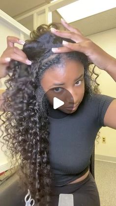 HD lace, 13x6 Half Lace Wig & Bundles on Instagram: "😍Flipped over quick weave using deep wave bundles! Versatile curly hairstyles in summer vibes!🔥  🛒Hair name: “ELF0168” 👉🏾DM for hair link or search name on our bio website  🤑Use $15 OFF Code: “VV15” ✈️Free 24hrs worldwide shipping by DHL or FedEx  👌🏾Pay later with Afterpay PayPal Klarna  —————————————————— 🎀Get your dream hair with our customized wigs and extensions! 🦄Website: www.elfinhair.com . .  . . . . . . #naturalhair  #hairjourney #hairtutorials #explorepage  #satisfyingvideos #blackgirlmagic  #hairstyles #ponytail  #braids#hairextensions#rawhair #blackgirlhairstyles #inspiration  #hairweave #melaninpoppin  #arroganttae #tiktokviral  #naturalhairstyles #ponytailslayer #transformation #straighthair #edges #trendinghair #q Deep Wave With Leave Out, Half Up Half Down With Wig, Quick Weave Versatile, Curly Flip Over Method Quick Weave, Deep Wave Side Part Sew In, Flip Over Quick Weave Curly Synthetic, Loose Wave Wig Hairstyles, Quick Weave Hairstyles Synthetic Hair, Deep Wave Flip Over