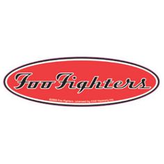 an oval sticker with the word fun fighters on it in red and black lettering