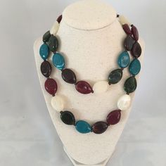 Unique Multi-Colored Marbled Beaded Fashion Statement Necklace  | eBay Beaded Fashion, Fashion Jewelry Necklaces, Fashion Watches, Multi Colored, Fashion Statement, Jewelry Necklace Pendant, Jewelry Watches, Statement Necklace, Fashion Jewelry