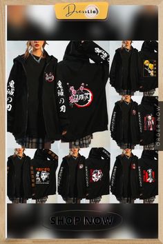 New Demon Slayer Hoodie Anime Kimetsu No Yaiba Zipper Hoodies Fashion Women Men Autumn and Winter Long Sleeve Loose Coat Tops Harajuku Anime Print Hooded Outerwear, Black Anime Style Hooded Outerwear, Black Hooded Anime Outerwear, Black Anime Hooded Outerwear, Black Anime Print Outerwear For Winter, Harajuku Style Anime Print Outerwear For Streetwear, Cotton Hooded Outerwear With Anime Print, Hooded Anime Print Outerwear For Fall, Fall Anime Print Hooded Outerwear