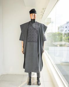 Luxury Agbada for Men | Custom Sizing | Grey – OTUNBA Elegant Formal Kurta With Traditional Patterns, Elegant Festive Agbada With Traditional Drape, Elegant Fitted Linen Kurta, Traditional Fitted Agbada For Formal Occasions, Elegant Agbada With Traditional Patterns For Eid, Elegant Ceremonial Festive Agbada, Elegant Festive Agbada For Ceremonial Occasions, Elegant Festive Ceremonial Agbada, Elegant Fitted Agbada For Traditional Ceremonies