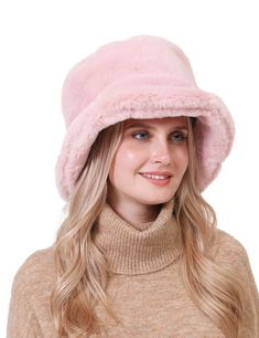 PRICES MAY VARY. MATERIAL:Our faux fur Bucket Hats are made of faux rabbit fur, feel soft and warm on your head FREE SIZE:One size fits most people. Hat circumference 22"-23.5"; Brim width 3.15”; Height 4" VARIOUS COLOR:Solid and printed design can meet your different matching needs in winter, fall and spring GIFT IDEAL:An ideal gift hat for your mother, grandmother, girlfriend, daughter and friends in Birthday, Halloween, Thanksgiving, Christmas, New Year FASHION SET:You can find matching scarf Cow Bucket Hat, Winter Bucket Hat, Style Bucket Hat, Fur Bucket, Faux Fur Bucket Hat, Fur Bucket Hat, Winter Knit Hats, Bold Accessories, Pink Faux Fur