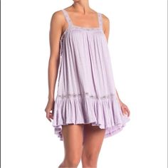 New Free People Lilac Sleeveless Mini Dress Crochet Medium Laces Up On Sides Lined Length: 35” Underarm To Underarm: 18” Drop Waist Lavender/Light Purple Color Summer Sleeveless Purple Mini Dress, Purple Sleeveless Ruffled Dress For Summer, Purple Sleeveless Dress With Ruffles For Summer, Summer Sleeveless Dress With Spaghetti Straps And Lace Trim, Sleeveless Cotton Sundress With Lace Trim, Bohemian Sleeveless Mini Dress For Daywear, Flowy Sleeveless Mini Dress With Lace Trim, Sleeveless Lace Trim Mini Spring Dress, Casual Sleeveless Sundress With Lace Trim