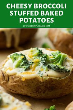 cheesy broccoli stuffed baked potatoes with cheese