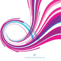 an abstract pink and blue swirl design on a white background with space for your text