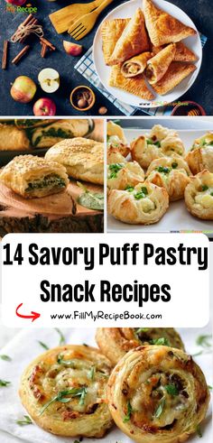 14 Savory Puff Pastry Snack Recipes ideas. Easy pie and fruit snacks for kids or parties or appetizers with various fillings for treats. Savory Puff Pastry Recipes, Puff Pastry Dinner, Puff Pastry Recipes Dinner, Recipes Using Puff Pastry, Puff Pastry Recipes Appetizers, Puff Pastry Snacks, Puff Pastry Recipes Savory, Easy Puff Pastry Recipe, Savory Puff Pastry