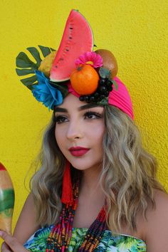 Faux fruits and flowers on stretchy turban. Perfect for any festive event, parties, and costumes. Tons of more colorful headpieces in stock at: https://www.etsy.com/shop/LoveCarolineO?section_id=15016693 Summer Carnival Headband Headpieces, Pink Summer Costume Hats And Headpieces, Fun Pink Costume Hats And Headpieces For Summer, Adjustable Costume Accessories For Summer Festival, Carnival Summer Headband Costume Hat, Summer Carnival Costume Headband, Summer Festival Headband Costume Hats And Headpieces, Playful Pink Headband For Summer, Summer Festival Costume Headband