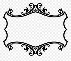 a black and white ornate frame on a transparent background, with no background clipping