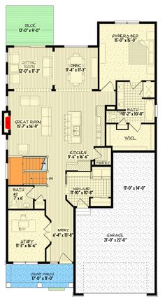 the floor plan for a two story house