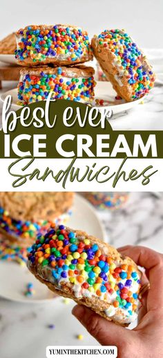 the best ever ice cream sandwiches with sprinkles on top and in between