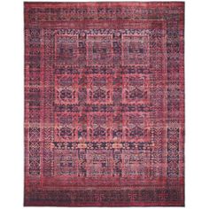 Add some artistry to your room with this red and gray geometric power loom area rug. This rectangle shaped rug features a geometric design in red and gray to give it visual interest. A classic shape marries with good looking design for your space This superior Turkish rug represents the highest quality and is built to last. Area Rugs help to give warmth and sense of home to your space. Rug Size: Rectangle 4' x 6' | Indigo 72 x 48 x 0.24 in Area Rug - Bungalow Rose Red / Purple Rug Polyester | 72