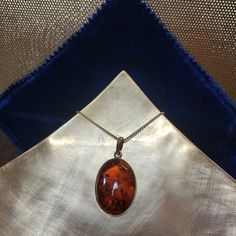 Elegant And Classy Amber Cabochon Pendant Bezel Set In Sterling With Gold Vermeil, Marked 925 Sterling Box Chain With Gold Vermeil Marked 925 Amber Necklace, Cabochon Pendant, Women Artisans, Box Chain, Bezel Setting, Artisan Jewelry, Gold Vermeil, Womens Jewelry Necklace, Amber