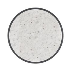 a white marble table top with black trim around the edges and an oval design at the bottom