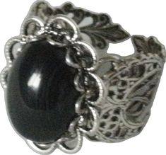 Gothic Silver Filigree Ring For Gifts, Gothic Style Jewelry Metal Ring As Gift, Adjustable Gothic Rings, Gothic Open Ring Jewelry, Gothic Open Metal Ring, Gothic Silver Metal Rings, Silver Gothic Rings In Metal, Gothic Silver Ring Jewelry, Gothic Round Metal Jewelry