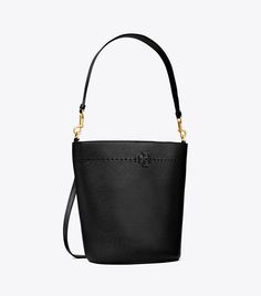 McGraw Bucket Bag: Women's Designer Hobo Bags | Tory Burch Bucket Bag Outfit, Tory Burch Bucket Bag, Tori Burch, Black Bucket Bag, Ella Tote, Womens Designer Handbags, Tory Burch Bags, Leather Bucket Bag, Bags Tote