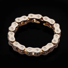 The 18mm Paved Bike Link Bracelet is fully encrusted with brilliant clear stones. Weight(8 inch): 93 grams PVD Plating guarantees a long-lasting finish Motorcycle Chain Bracelet, Bike Chain Bracelet, Motorcycle Chain, Bicycle Chain, Bike Chain, Chain Bracelets, Unique Bracelets, Gold Bracelet Chain, Velvet Bag