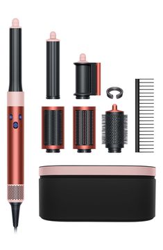 What it is: A special-edition Dyson Airwrap Complete Long for straight and wavy hair in Strawberry Bronze and Blush Pink with complimentary Detangling comb.What it does: Dry, curl, shape, smooth and hide flyaways with no heat damage. Re-engineered attachments harness Enhanced Coanda airflow for faster and more versatile styling.¹Features and benefits:- Six versatile attachments engineered for different hair types, lengths and styles- Dries and styles simultaneously using the Coanda effect, no heat damage- 2-in-1 Coanda smoothing dryer dries, smoothes and hides flyaways with one attachment for up to 58% less frizz and flyaways²- Coanda styling pioneered by Dyson: The Dyson Airwrap multi-styler harnesses an aerodynamic phenomenon called the Coanda effect. It uses air to attract and wrap hair Dyson Air Wrap Pink, Pink Dyson Airwrap, Dyson Air Wrap Hairstyles, Pink Dyson, Dyson Blow Dryer, New Dyson Airwrap, Reward Board, Dry Curl, Straight And Wavy Hair