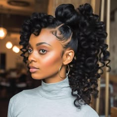 40 Elegant And Evergreen Ponytail hairstyles for black hair Ponytails For Black Hair, The Perfect Ponytail, Stylish Ponytail, Perfect Ponytail, Hairstyles For Black Hair, Black Ponytail Hairstyles, Twist Ponytail, Braids With Curls, Hair Ponytail Styles