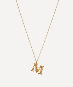 Gold-Plated Floral Letter M Alphabet Necklace Amazon Gold Letter M Necklace, Elegant Gold Necklaces With Letter Print, M Initial Pendant, Yellow Gold Initial Necklace, Gift For Her, Alphabet Gold Pendant, Alphabet Necklace, Luxury Christmas Gifts, Floral Initial, Floral Letters