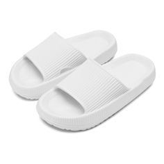 PRICES MAY VARY. 【Soft Kids Cloud Slides】Only 0.5 pounds weight , so kid can run and jump without tiring their feet. The kids house slippers use ultra rebound soles, to make you feel like walking on clouds, comfortable to wear without hurting kid's soft instep. 【Ergonomic Design】With 1.37 inch thick sole, cloud slides for kids are slightly recessed to perfectly wrap children's feet, which provides super support and elasticity to protect children's feet, not afraid of kicking and playing. 【Double Slides For Kids, White Sliders, Girls Sandals Kids, Pillow Slippers, Bathroom Pool, Slippers Kids, Sandals Comfy, Pool Sandals, Cloud Slides