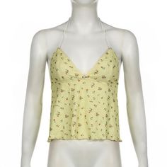 Please refer to our sizing chart for a guideline when choosing a size. 5 business days order processing time. 90% polyester 10% spandex Spring Triangle Top With Floral Print, Spring Floral Print Triangle Top, Trendy Floral Print V-neck Tops, Chic Fitted Floral Halter Top, Floral Print V-neck Halter Top For Summer, Spring Fitted Triangle Top, Fitted Triangle Top For Spring, Fitted V-neck Halter Top, Summer Floral Print V-neck Halter Top