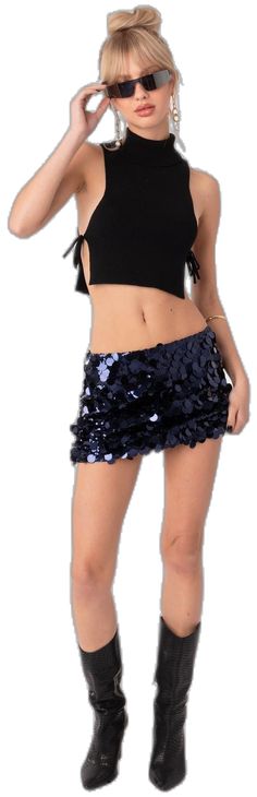 Black Contrast Sequin Mini Skirt For Party Season, Black Mini Skirt With Contrast Sequin For Party Season, Black Contrast Sequin Summer Bottoms, Black Contrast Sequin Bottoms For Summer, Sequined Club Bottoms For Party Season, Black Summer Bottoms With Contrast Sequin, Sequin Bottoms For Club And Party Season, Sequined Stretch Mini Skirt For Club, Sequin Stretch Mini Skirt For Club