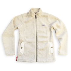 Ladies Ranchero Sherpa Jacket Cozy Winter White Fleece Jacket, Cozy Cream Sherpa Fleece Jacket, Cozy Cream Fleece Jacket, Winter White Sherpa Outerwear With Fleece Lining, Warm White Fleece Outerwear, Cozy Winter White Outerwear For Outdoor, Cozy Winter White Outdoor Outerwear, Cream Sherpa Outerwear For Cold Weather, White Sherpa Fleece Jacket With Fleece Lining