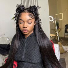 Edgy Wig Hairstyles, Unique Wig Hairstyles For Black Women, 13x4 Lace Front Wig Styles, Lace Wigs Styles Hairstyles, Cute Wig Styles, Lacefront Wig Styles, Unique Wig Hairstyles, Different Wig Hairstyles, Straight Wig Hairstyles