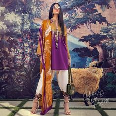 Buy Lawn Dresses-Designer Lawn Suit in Pakistan-Lawn Wear With Embroidery, Organza Patch Work In USA, UK, Canada, Australia  Visit Now : www.NameerabyFarooq.com or Call / Whatsapp : +1 732-910-5427 Embroidery Organza, Pakistan Street Style, Lawn Design, Lawn Suit, Pakistani Lawn Suits, Sana Safinaz, Lawn Dress, Magenta Color, Embroidered Organza