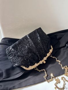 Bird in Bag - Sparkling and Sophisticated Sequin & Rhinestone Embellished Chain Ruched Bag – Ideal Evening Clutch for Weddings, Proms, and Parties – A Must-Have for Fashionable Women Ruched Bag, Evening Clutch, Bird In Bag, Brilliant Diamond, Chain Bags, Must Haves, Sequin, Sparkle, Prom