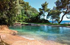 the water is crystal clear and blue