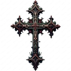 an ornate cross on a white background