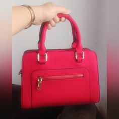 Red Hand Bag Bought But Never Used No It's Not Designer. Size Is 1084 Includes A Shoulder Strap Gold Color. Rectangular Red Satchel With Zipper Closure, Trendy Red Satchel With Zipper Closure, Everyday Red Satchel With Zipper Closure, Red Everyday Satchel With Zipper Closure, Red Satchel With Zipper Closure And Double Handle, Red Hand Bag, Cult Gaia Bag, Louis Vuitton Crossbody Bag, Tan Shoulder Bag