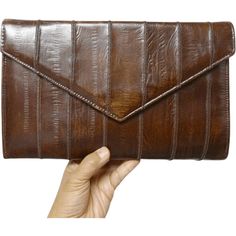 70's Eel Leather Convertable Clutch – Bags – Thrilling Wall Interior, Open Wall, Carpet Bag, Doctor Bag, Handmade Purses, Clutch Bags, Leather Clutch, Vintage Boutique, Satchel Bags