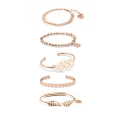 Rose Gold Sugar Rush Bracelet Stack | Kinsley Armelle Pink Jewelry Set, Coconut Shampoo, Laurel Leaf, Rose Gold Quartz, Casual Luxury, Pink Chevron, Leaf Bracelet, Gold And Pink, Free Bracelet