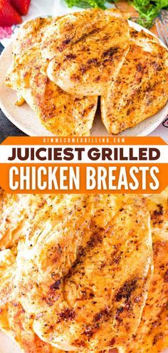 Learn how to Grill the Juiciest Grilled Chicken Breast! This quick and easy grilled chicken recipe is super delicious and perfect any time. It makes the best summer grilling recipe or Labor Day party food idea! Chicken Breastrecipes Boneless Grilled, How To Season Grilled Chicken, Chicken On Grill Recipes, Texas Roadhouse Grilled Chicken, Grilled Chicken Breast Recipes Boneless, Seasoning For Grilled Chicken, Best Way To Grill Chicken, Chicken Grill Recipes, Chicken On The Grill Recipes