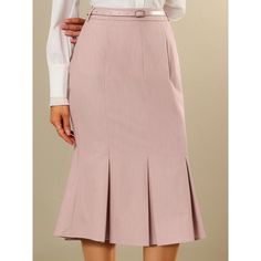 PRODUCT DETAILS: STYLE - Keep your look semi-formal and elegant in cool weather with this work skirt from Hobemty, featuring a pleated hem and below-knee length. OUTFIT - Comfortable and classic, pair with a semi-formal shirt and heels for a chic office look. OCCASION - Focused on Ladies' Semi-Formal Wear - This skirt can be a perfect addition to almost any outfit from formal to daily wear, great for work, meetings, office, businesses, work, parties, cocktails, weddings, casual, daily dressing, Fitted Belted Pleated Skirt For Work, Elegant Tailored Pleated Skirt For Workwear, Tailored Pleated Skirt For Workwear, Solid Color Belted Skirt For Work, Office Lady Pleated Skirt Bottoms, Semi-formal Knee-length Lined Skirt, Fitted Skirt Suit For Workwear, Office Lady Flared Skirt For Workwear, Elegant High Waist Pleated Skirt For Formal Occasions