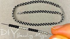 the beading magic is being used to make necklaces for someone's hand