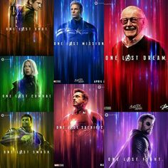 the avengers movie posters are all different colors