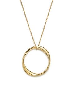 Elegant Open Circle Jewelry With Polished Finish, Classic 14k Gold Open Circle Jewelry, Formal Jewelry With Polished Finish And Round Pendant, Formal Jewelry With Spring Ring Clasp And Round Pendant, Fine Jewelry In Gold With Open Circle Design, Gold Open Circle Fine Jewelry, Fine Jewelry Gold Open Circle, Modern 14k Gold Open Circle Jewelry, 14k Gold Open Circle Jewelry For Anniversary