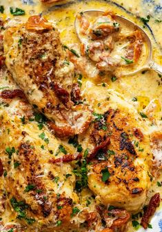 a close up of a plate of food with chicken