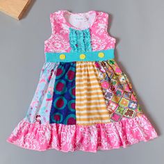 Brand New! 95% Cotton 5% Polyester Pink Sleeveless Sundress With Ruffles, Cute Pink Sleeveless Dress With Ruffles, Summer Cotton Sleeveless Dress With Patchwork, Summer Sleeveless Cotton Dress With Patchwork, Casual Cotton Sleeveless Patchwork Dress, Casual Cotton Sleeveless Dress With Patchwork, Casual Cotton Patchwork Sleeveless Dress, Pink Patchwork Dress For Spring, Spring Pink Patchwork Dress