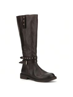 Marrón  Collar     Embellished Leather Knee-high Riding Boots, Knee-high Riding Boots With Buckle Closure, Knee-high Calf Leather Boots With Buckle Closure, Leather Moto Boots With Buckle For Riding, Leather Moto Boots With Buckle Closure For Riding, Leather Riding Boots With Buckle Closure, Fall Moto Boots With Buckle Closure For Riding, Brown Leather Knee-high Riding Boots, Leather Wide Calf Knee-high Boots With Buckle Closure