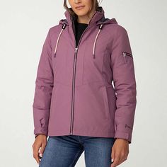 Embrace the cold while staying warm in Free Country's layered System women's hooded jacket. It's made from heavyweight, water-resistant fabric with a mock neck, side, and arm zip pockets, a full-zip closure, and a detachable quilted liner zip jacket.Features: Water Resistant, HoodedClosure Type: ZipperFit: Regular FitPockets: 2 Front Zip Pockets, 1 Sleeve Zip PocketSleeve Length: Long SleeveWarmth Factor: HeavyweightApparel Length: 27.5 InchesOuterwear Length: ShortFiber Content: 100% PolyesterF Water Resistant Fabric, Zip Jacket, 3 In 1, Stay Warm, Hooded Jacket, Mock Neck, Skiing, Zip Pockets, Coats Jackets