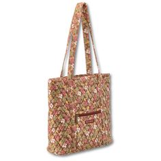 AUTUMN GARDEN FLORAL: A charming feedsack-inspired floral print on 100% cotton. Features rich, deep reds and soothing greens, accented by touches of yellow and light cream. Handbags and wallets are lined with 100% cotton.LARGE SHOULDER TOTE: At 15” wide, 13” high, and 5” deep, the Large Tote holds everything! Leave home prepared for day trips, work, travel, library visits, and errands around town. The large but lightweight quilted tote bag for women has a top zipper closure that keeps your belon Cotton Travel Bag With Floral Print, Travel Cotton Bag With Floral Print, Travel Bag With Floral Print In Cotton, Casual Brown Floral Print Bags, Spring Brown Cotton Bag, Brown Cotton Bags For Spring, Casual Red Bag With Floral Print, Red Floral Print Casual Bag, Casual Red Bags With Floral Print